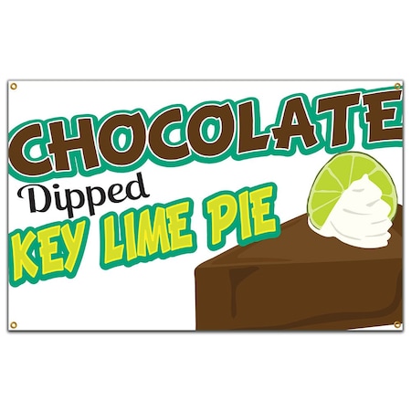 Chocolate Dipped Key Lime Pie Banner Concession Stand Food Truck Single Sided